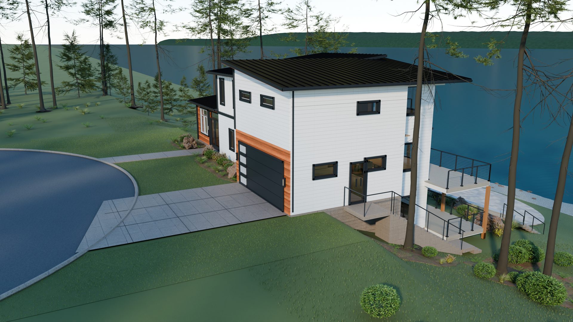 3D Model Study · Right Garden Approach