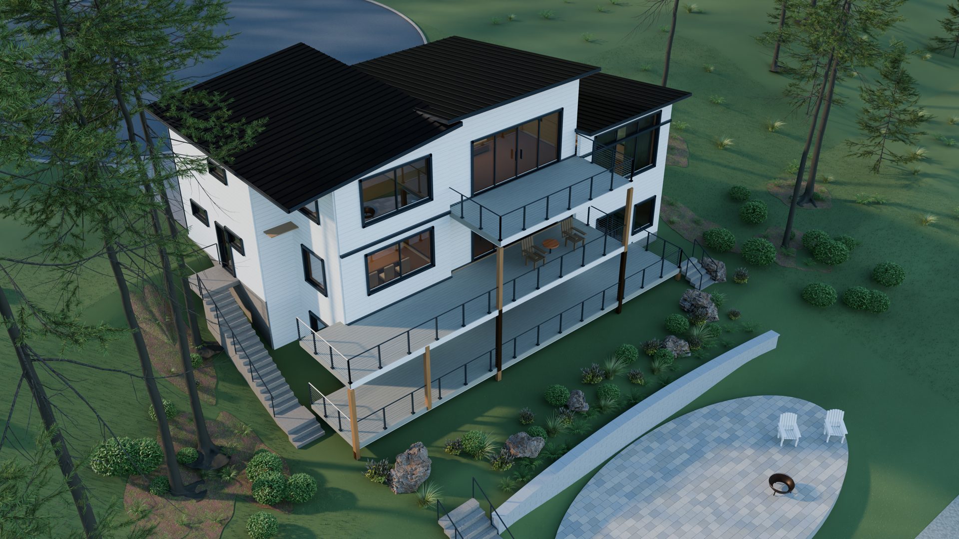 3D Model Study · Elevated Waterfront